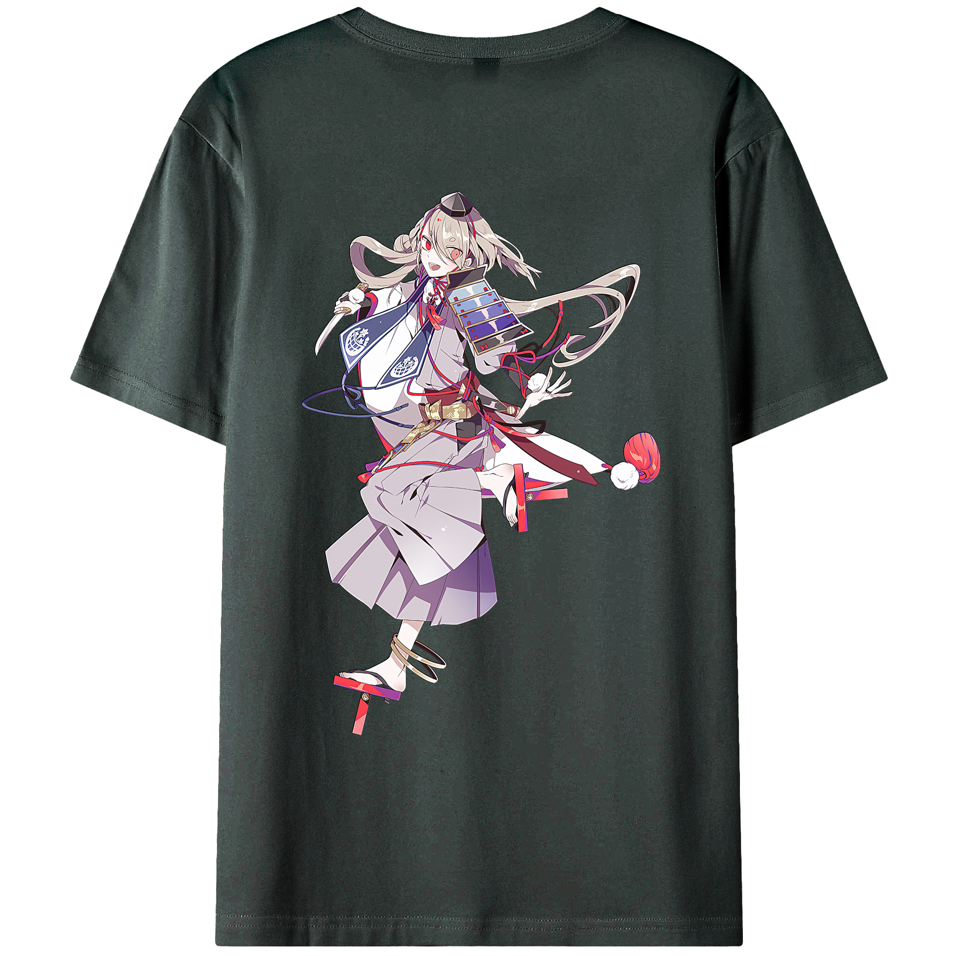 （画像用） 刀剣乱舞 Touken Ranbu 綿100％ メンズ半袖Tシャツ（バックプリント） 通気性
